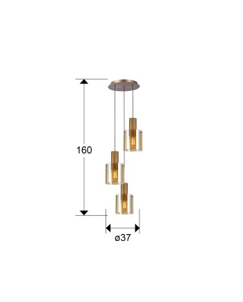 I3-VENIZE- LAMPARA 3L COBRE-AMBAR